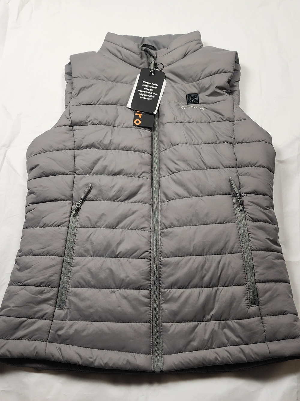 ORORO Women's Heated Apparel Challenge The Clima Quilted Lightweight Vest - Gray
